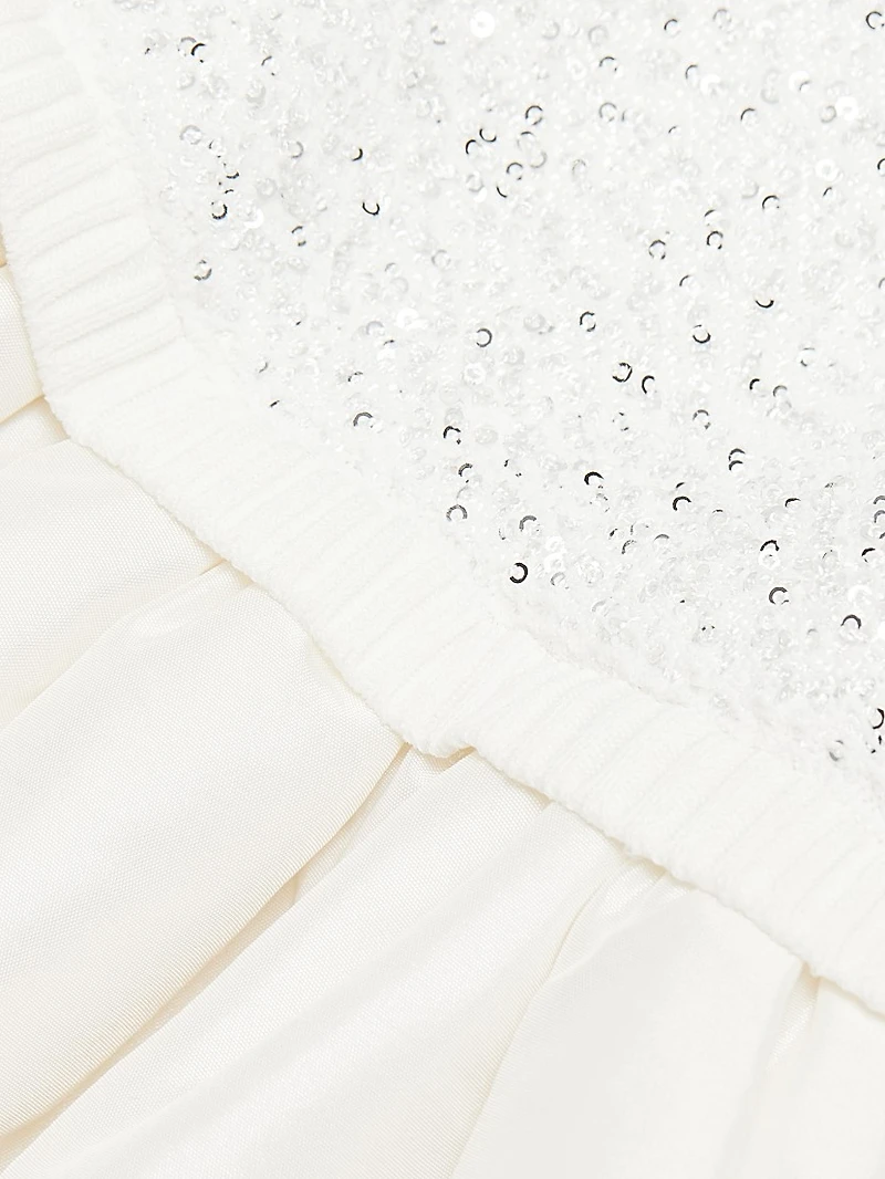 Kenz Sequin Knit Combo Minidress