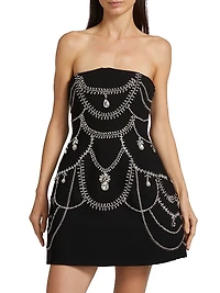 Arta Embellished Strapless Minidress