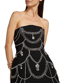 Arta Embellished Strapless Minidress