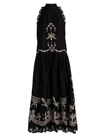 Kingsley Embroidered Tank Midi-Dress