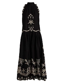 Kingsley Embroidered Tank Midi-Dress