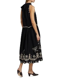 Kingsley Embroidered Tank Midi-Dress