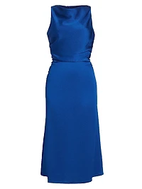 Noa Satin Cowlneck Midi-Dress