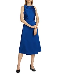 Noa Satin Cowlneck Midi-Dress