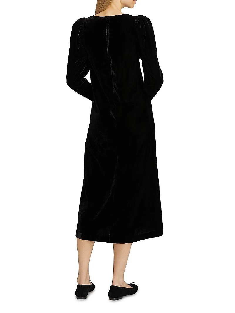 Tashi Velvet Cut-Out Midi-Dress