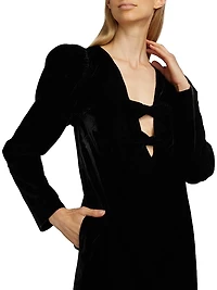 Tashi Velvet Cut-Out Midi-Dress