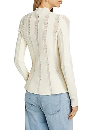 Devon Knit Inset Lace Peplum Top
