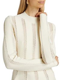 Devon Knit Inset Lace Peplum Top