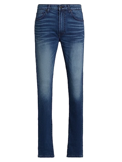 Greyson Stretch Mid-Rise Straight-Leg Jeans
