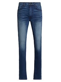Greyson Stretch Mid-Rise Straight-Leg Jeans