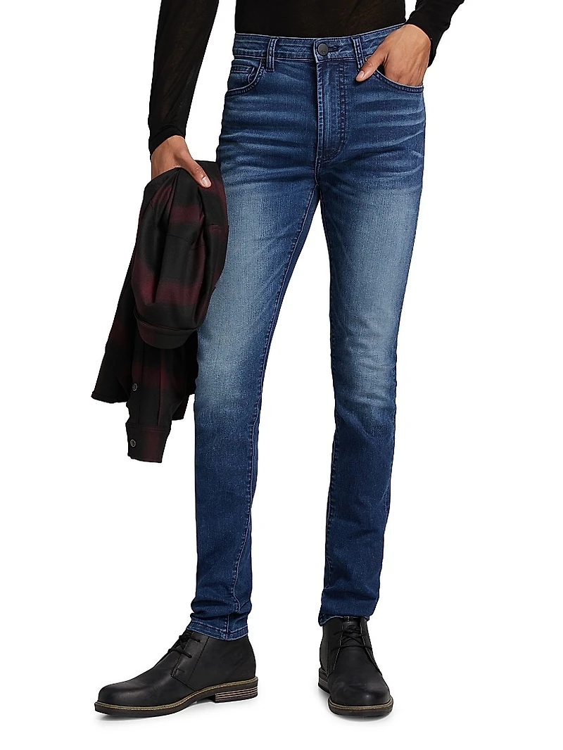 Greyson Stretch Mid-Rise Straight-Leg Jeans