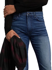 Greyson Stretch Mid-Rise Straight-Leg Jeans