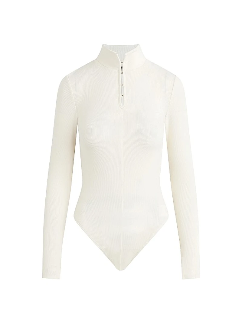 Cotton-Blend Long-Sleeve Bodysuit