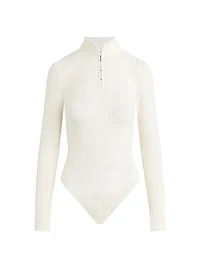 Cotton-Blend Long-Sleeve Bodysuit