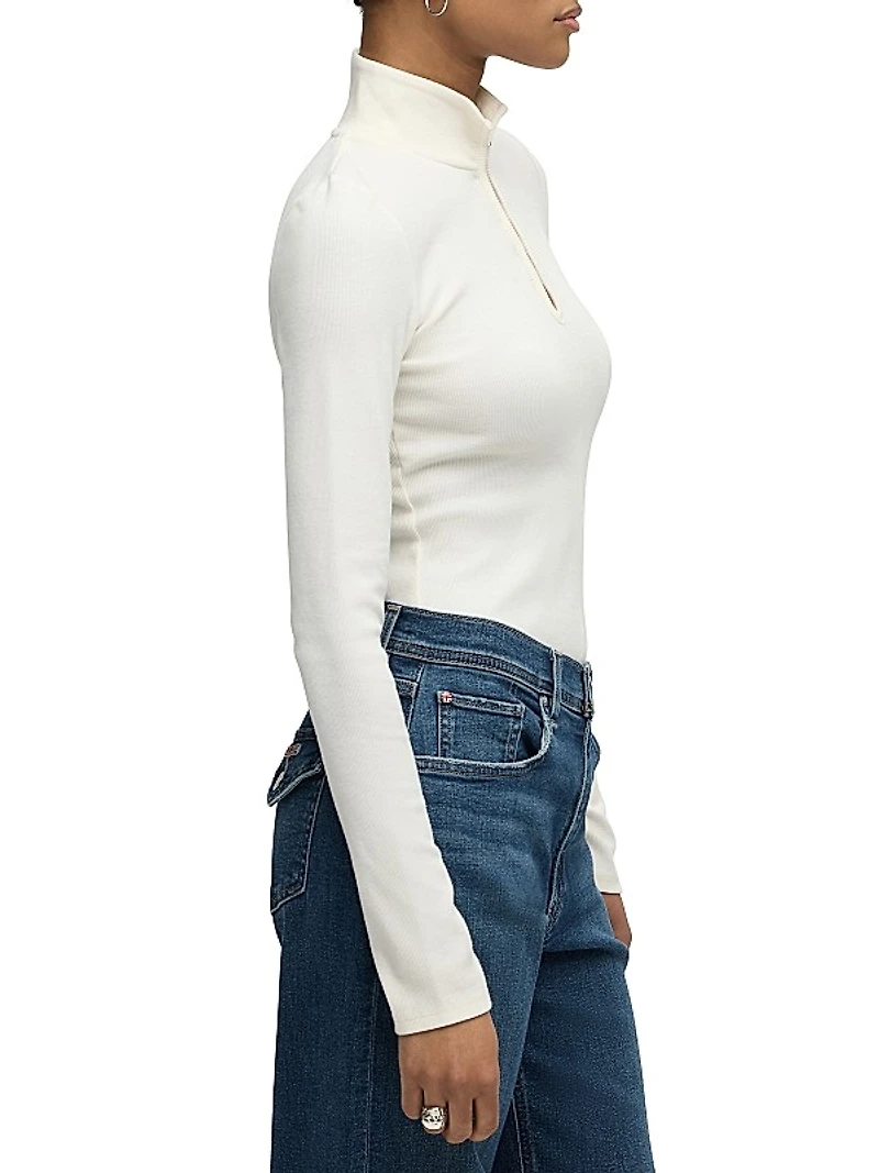 Cotton-Blend Long-Sleeve Bodysuit