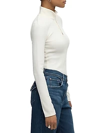 Cotton-Blend Long-Sleeve Bodysuit