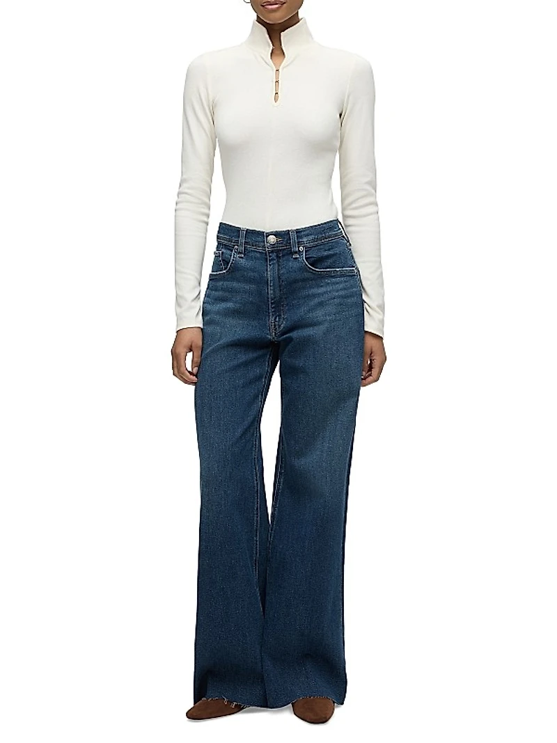 Cotton-Blend Long-Sleeve Bodysuit