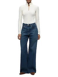 Cotton-Blend Long-Sleeve Bodysuit