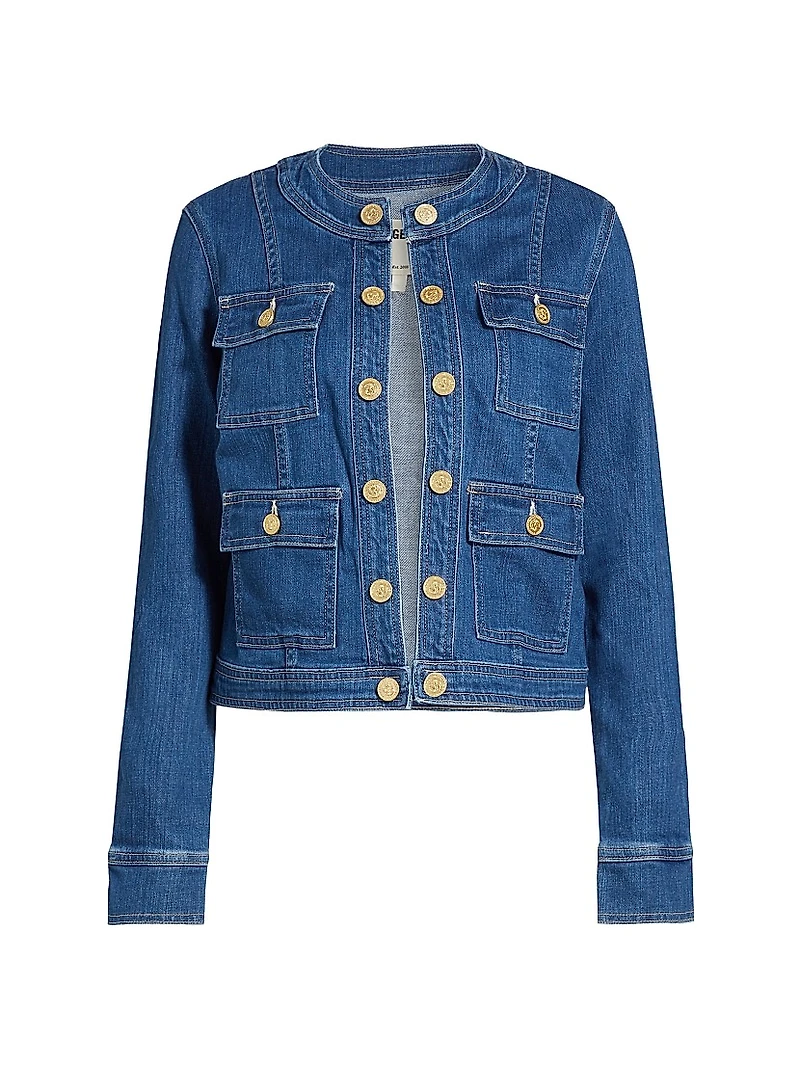 Yari Collarless Denim Jacket