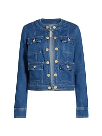 Yari Collarless Denim Jacket