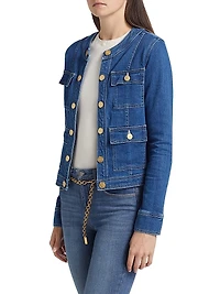 Yari Collarless Denim Jacket