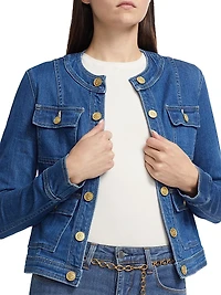 Yari Collarless Denim Jacket