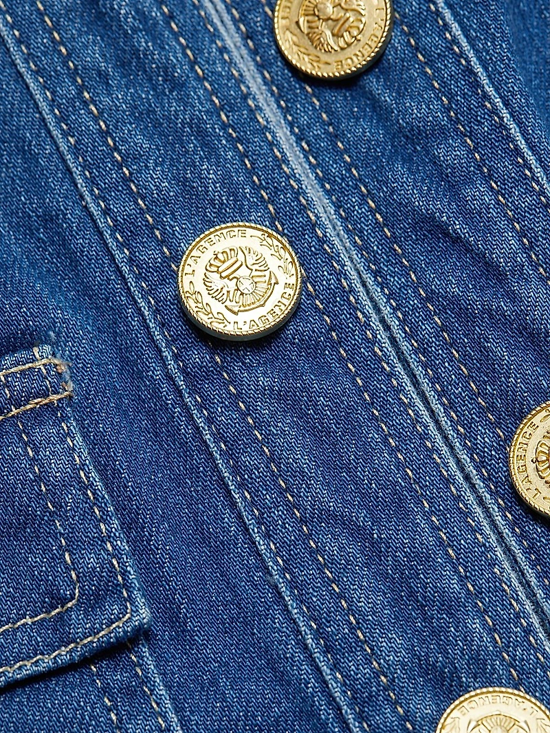 Yari Collarless Denim Jacket