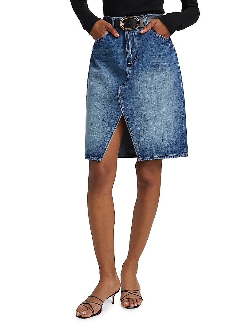 Tylee Denim Knee-Length Skirt