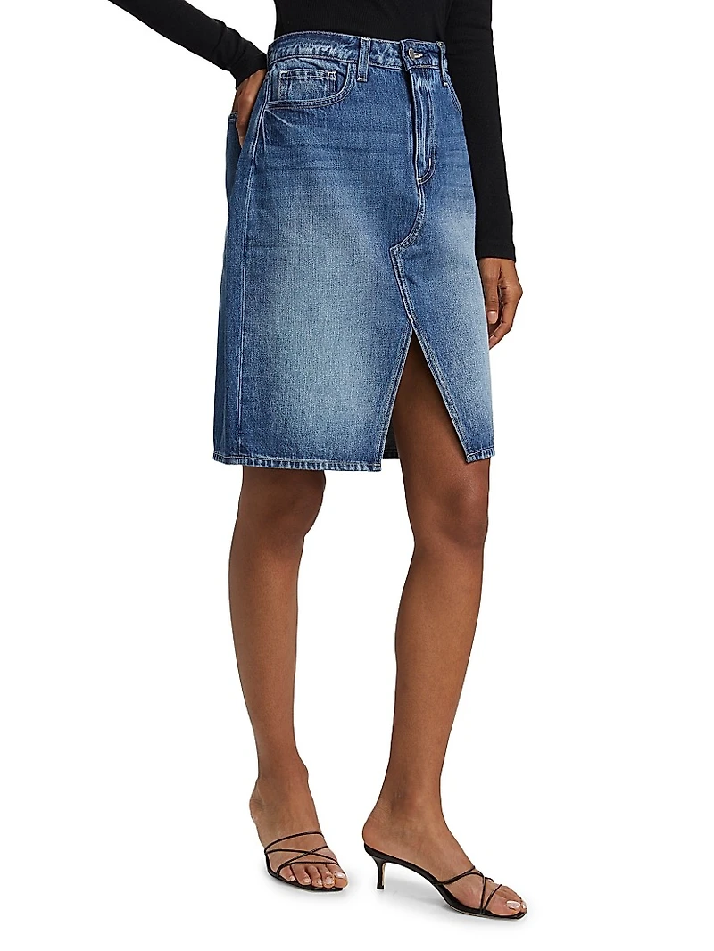 Tylee Denim Knee-Length Skirt
