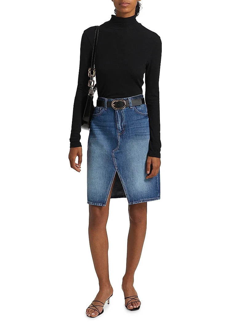 Tylee Denim Knee-Length Skirt