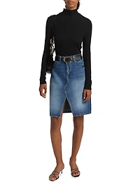 Tylee Denim Knee-Length Skirt