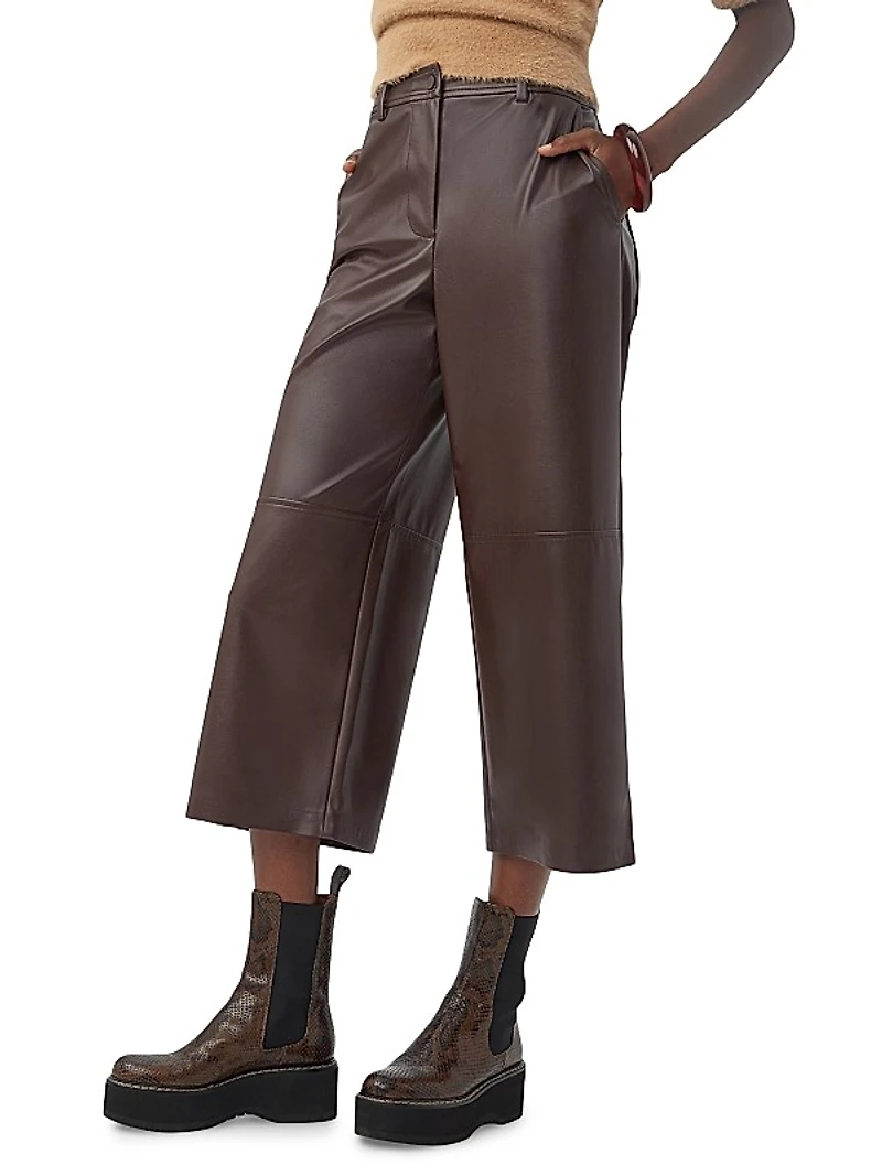 Tanashi Faux Leather Cropped Pants