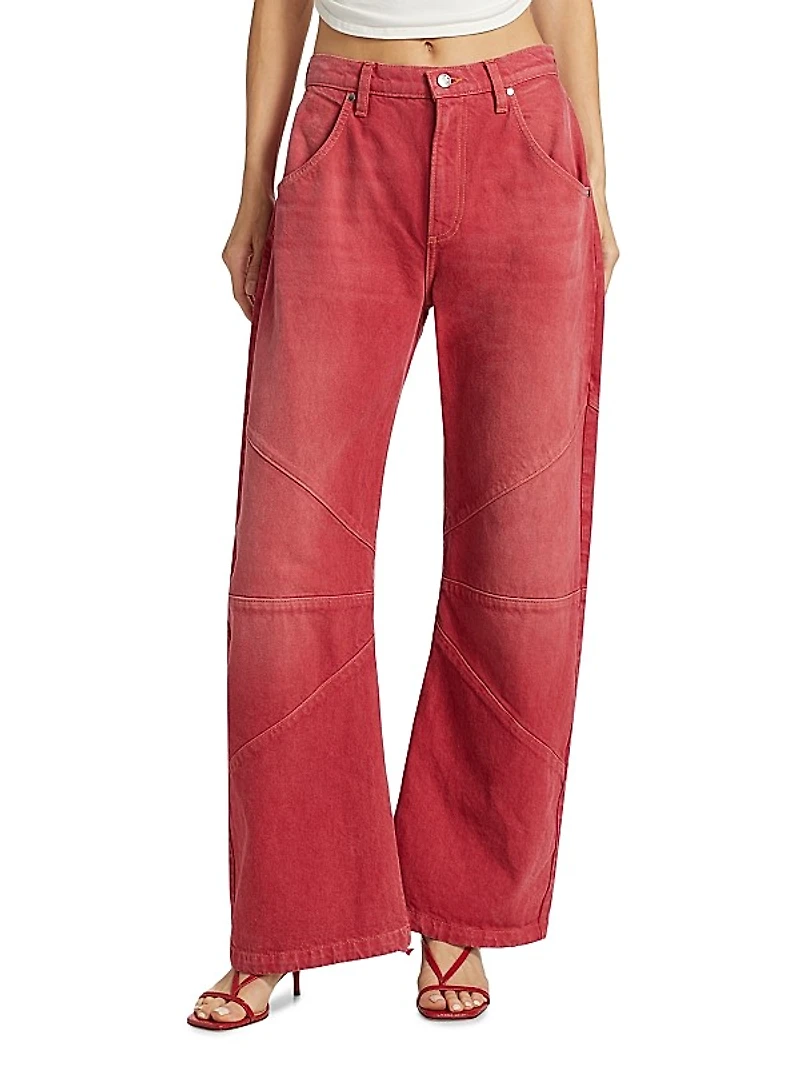 Frederic Mid-Rise Barrel-Leg Jeans