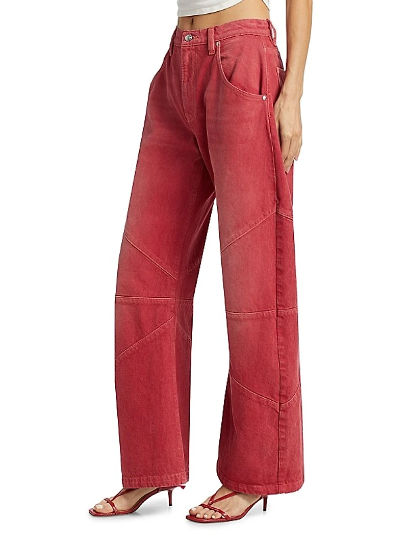 Frederic Mid-Rise Barrel-Leg Jeans