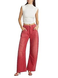 Frederic Mid-Rise Barrel-Leg Jeans