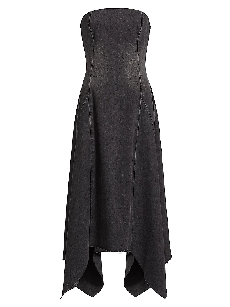 Eliana Denim Strapless Midi-Dress