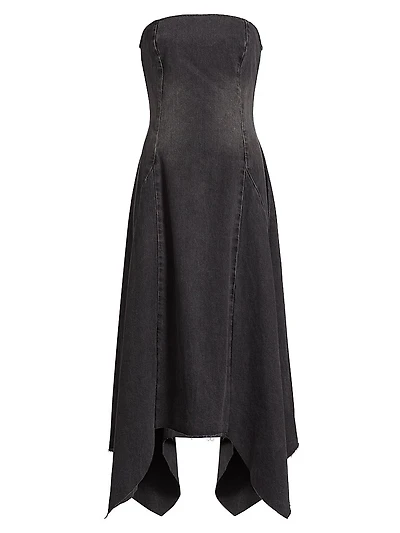 Eliana Denim Strapless Midi-Dress