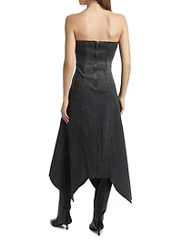 Eliana Denim Strapless Midi-Dress