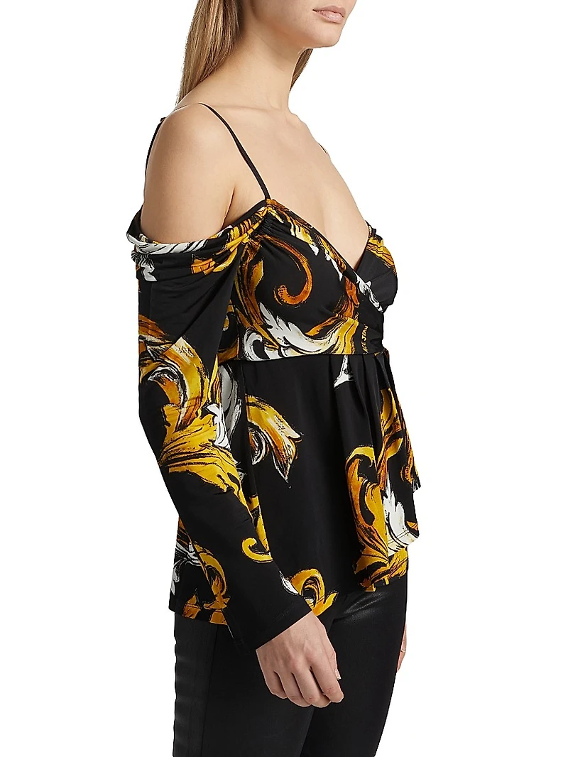 Printed Off-the-Shoulder Blouse