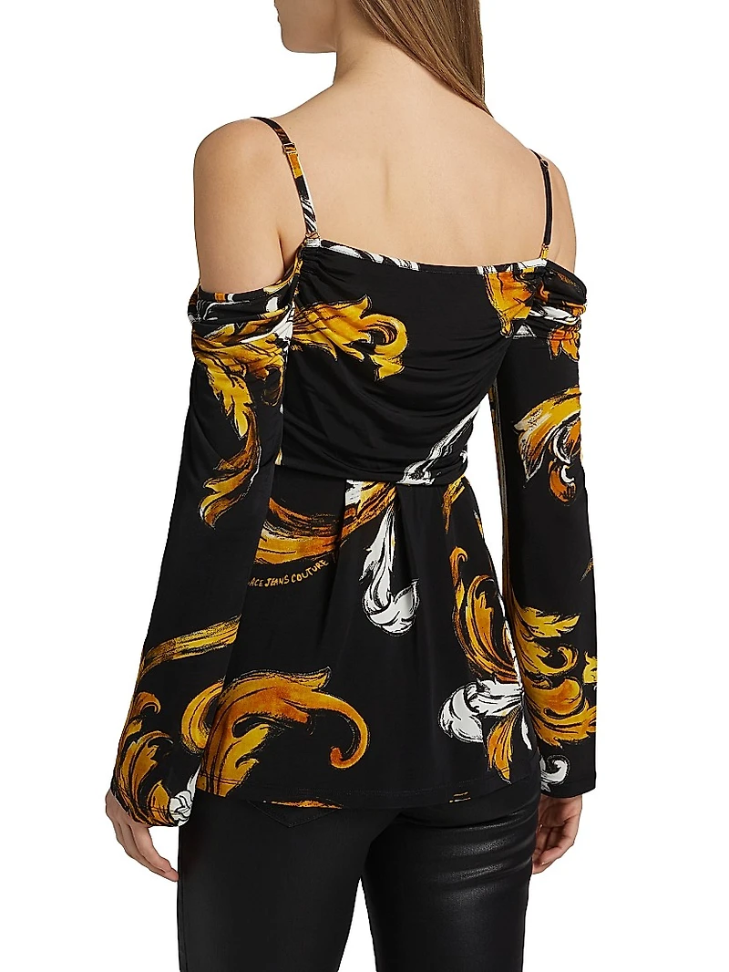 Printed Off-the-Shoulder Blouse