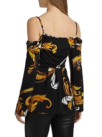 Printed Off-the-Shoulder Blouse
