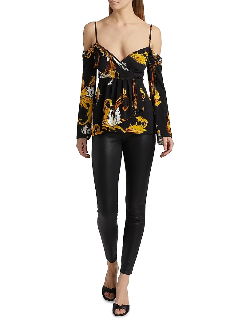 Printed Off-the-Shoulder Blouse
