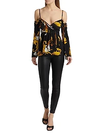 Printed Off-the-Shoulder Blouse