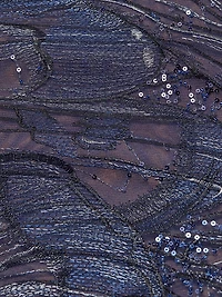 Embroidered Tulle Illusion-Neck Midi-Dress