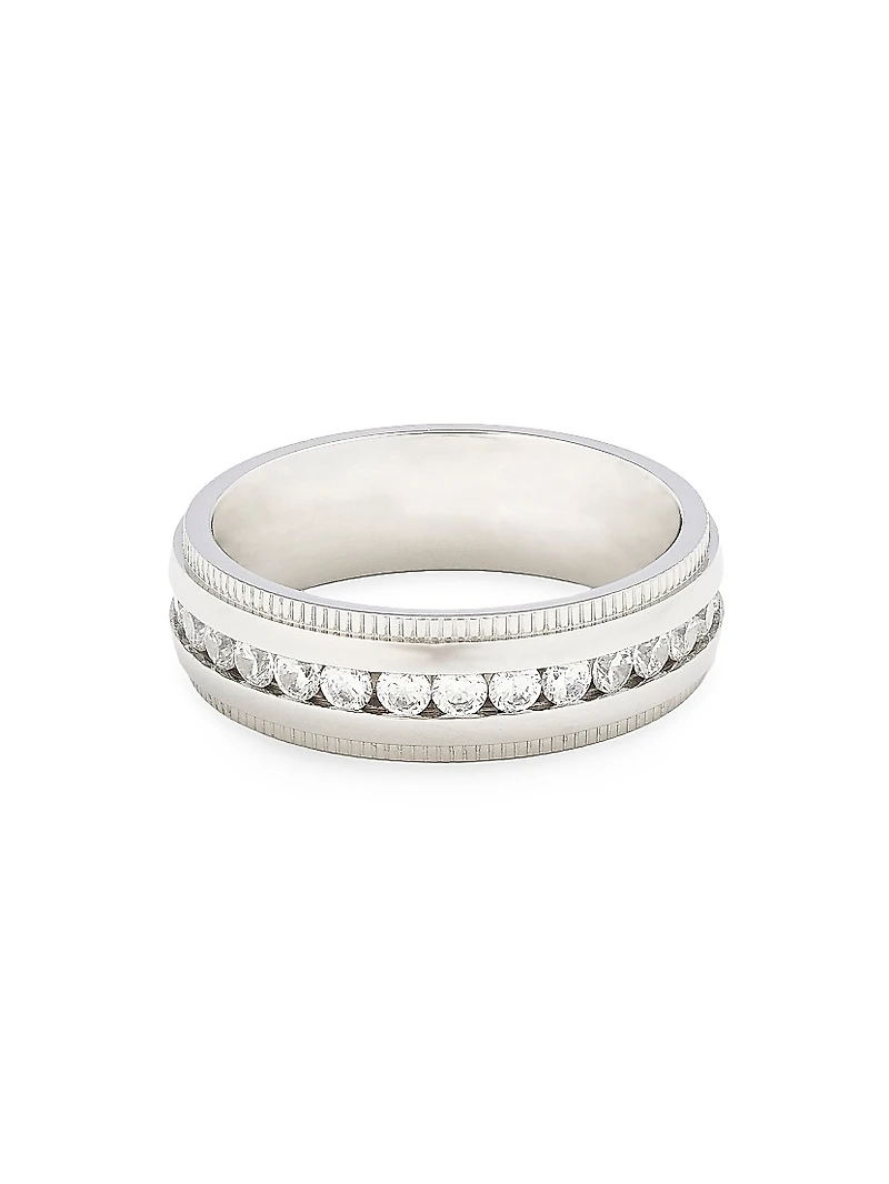 Stainless Steel & Cubic Zirconia Eternity Band