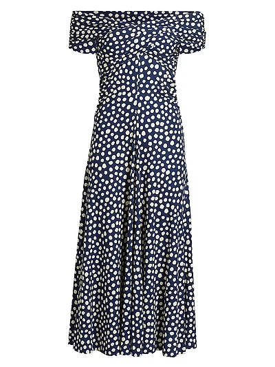 Glen Cove Polka Dot Midi-Dress