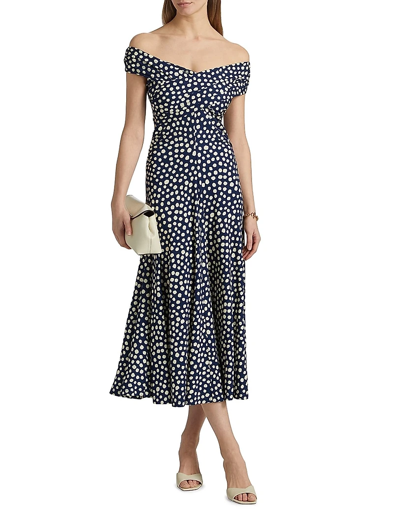 Glen Cove Polka Dot Midi-Dress