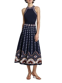 Sandrinna Jacqaurd Midi-Dress