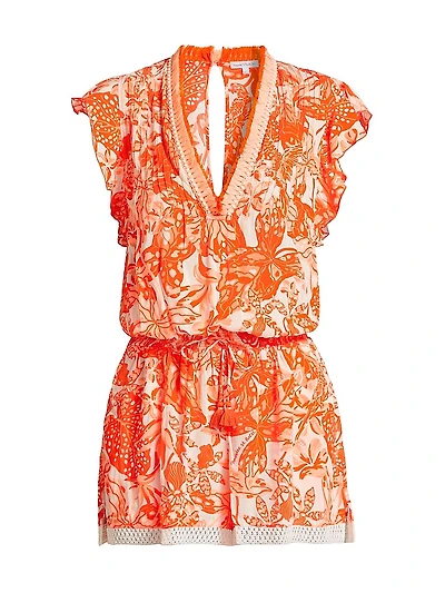 Sasha Floral Knit Drawstring Romper