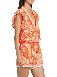 Sasha Floral Knit Drawstring Romper